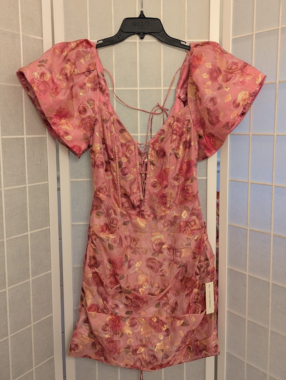 For Love & Lemons Blurred Roses Mini Dress XS NWT